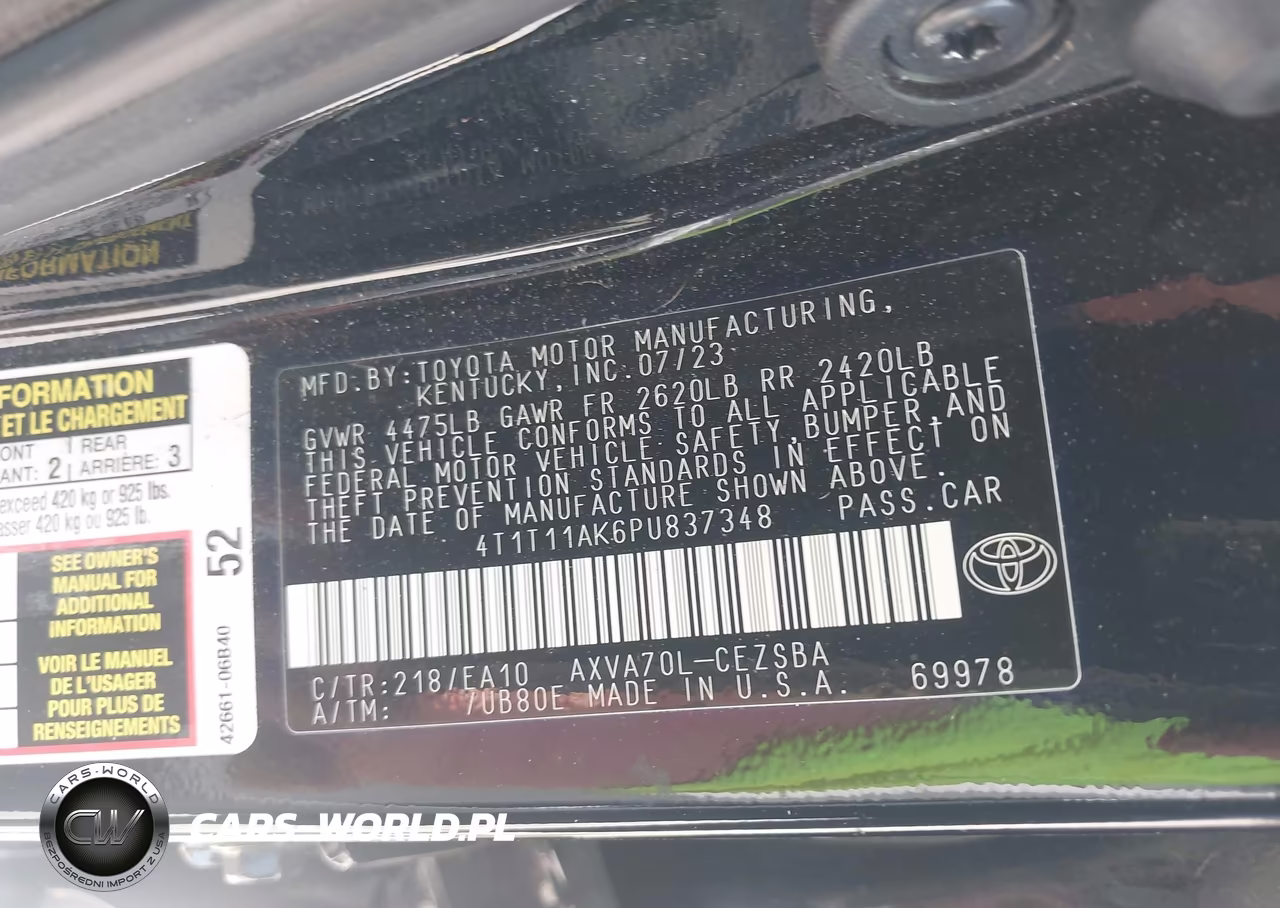2023 Toyota Camry Se VIN:4T1T11AK6PU837348 - 9