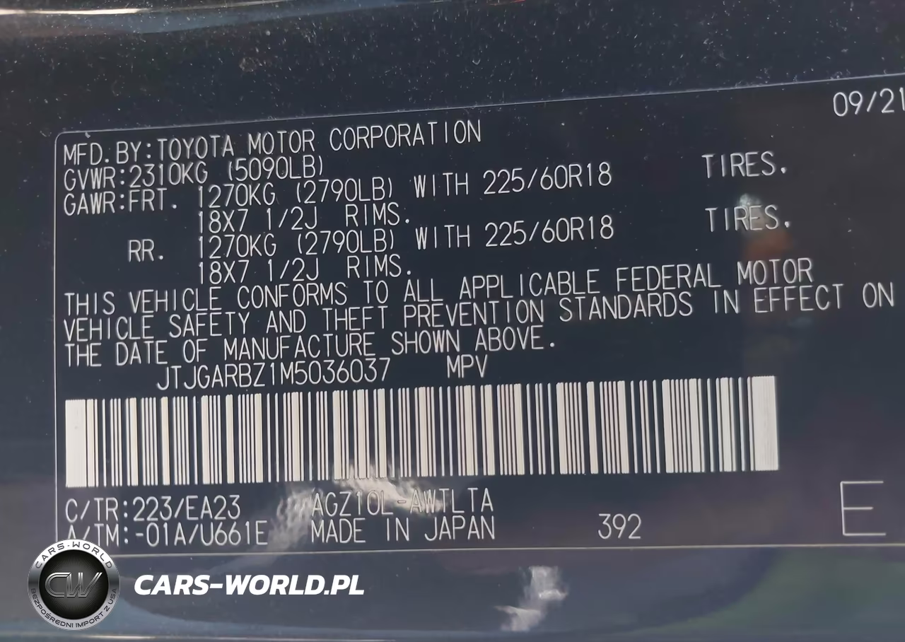 2021 Lexus Nx 300 VIN:JTJGARBZ1M5036037 - 9