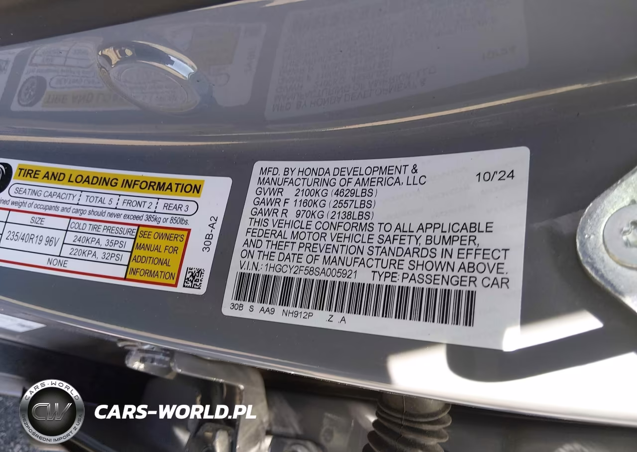 2025 Honda Accord Hybrid Sport VIN:1HGCY2F58SA005921 - 9