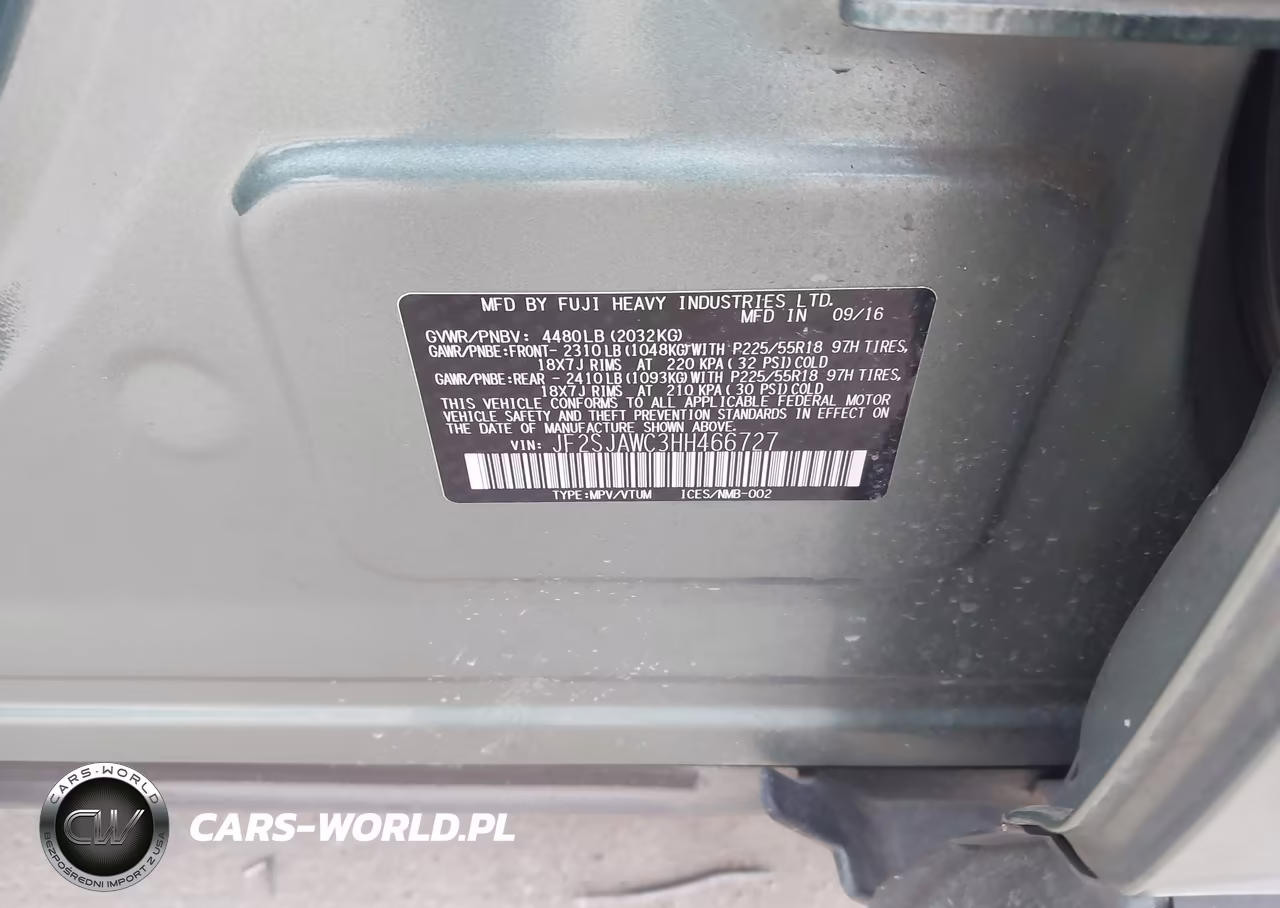 2017 Subaru Forester 2.5I Touring VIN:JF2SJAWC3HH466727 - 9