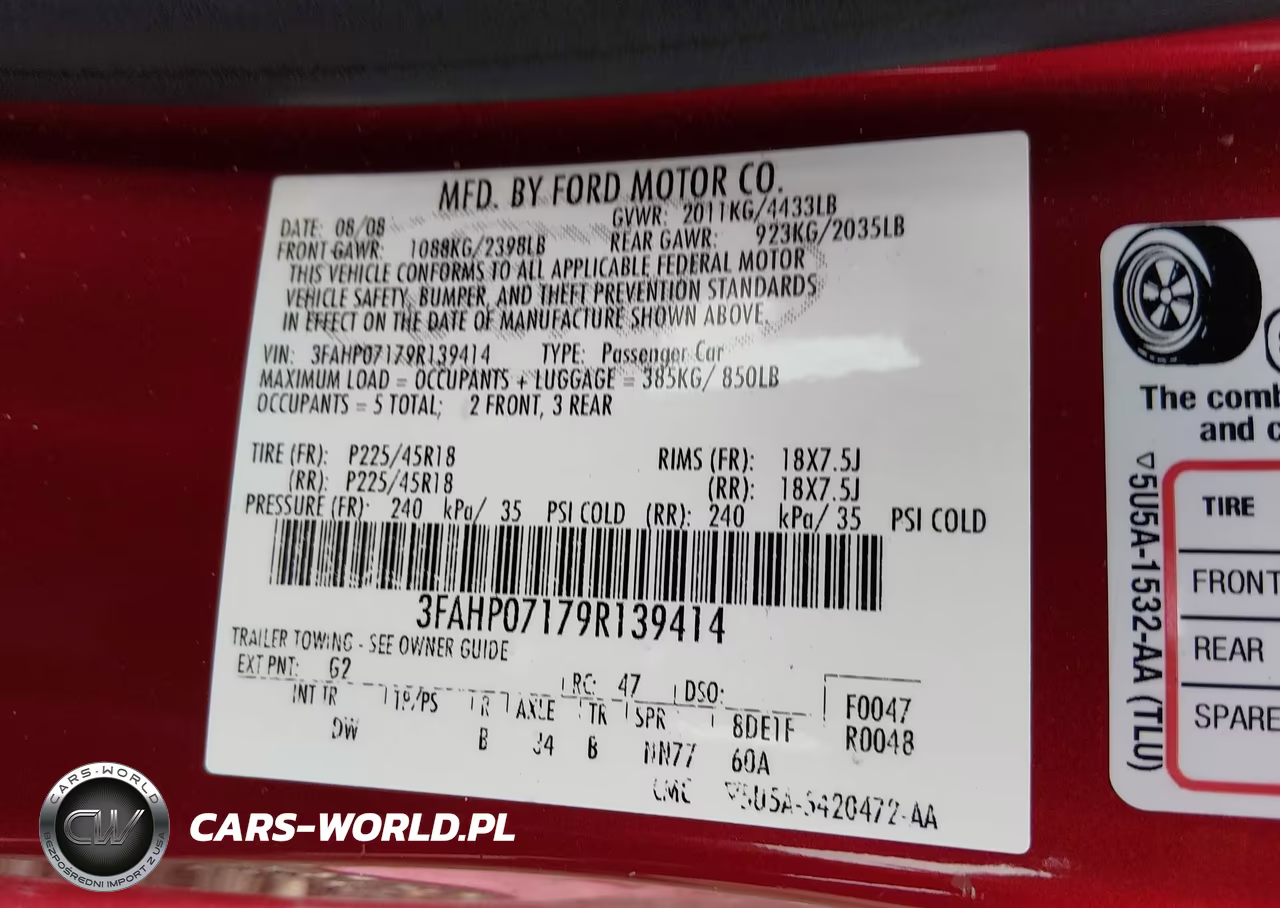 2009 Ford Fusion Se VIN:3FAHP07179R139414 - 9