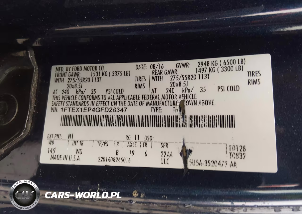 2016 Ford F-150 Xl VIN:1FTEX1EP4GFD28347 - 9