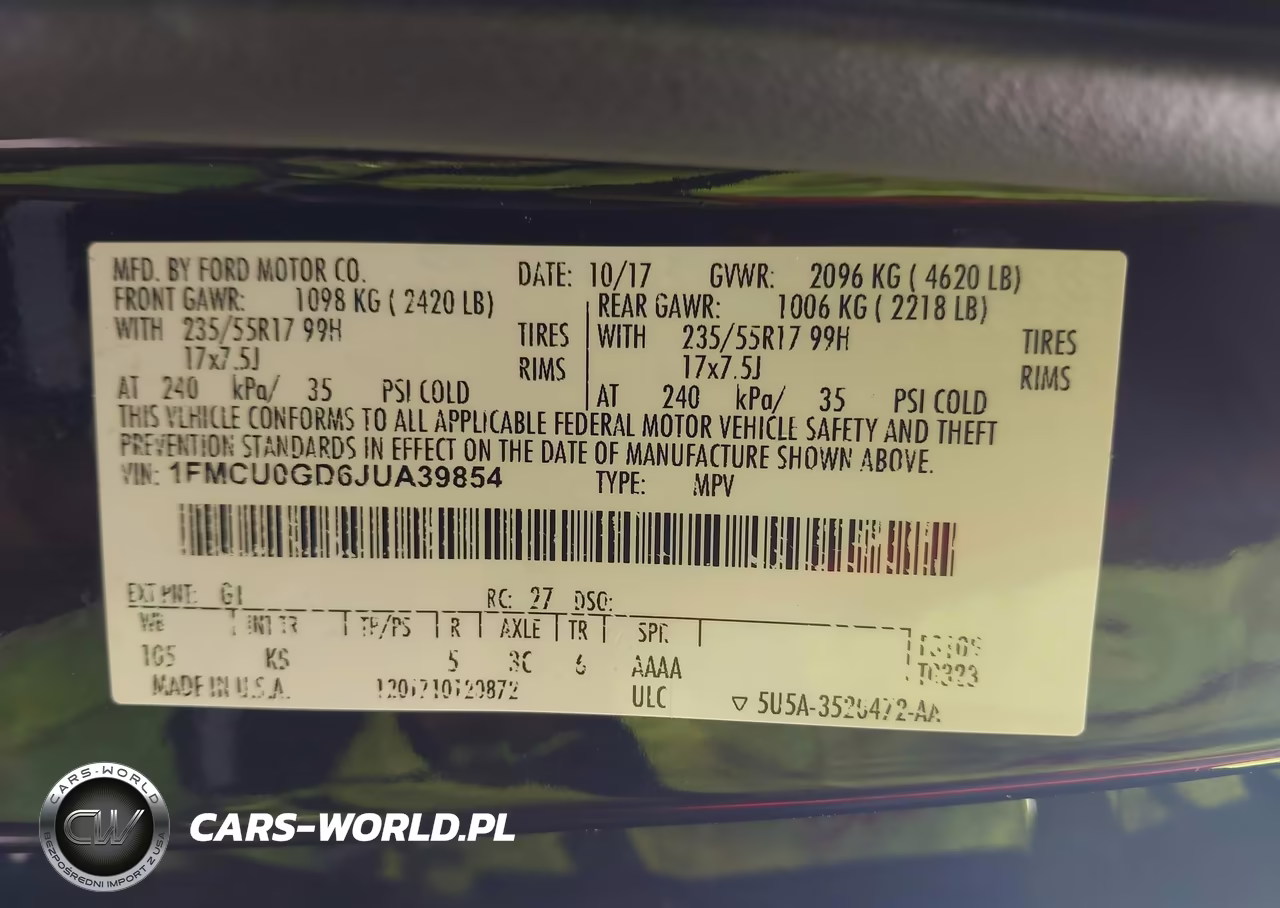 2018 Ford Escape Se VIN:1FMCU0GD6JUA39854 - 9