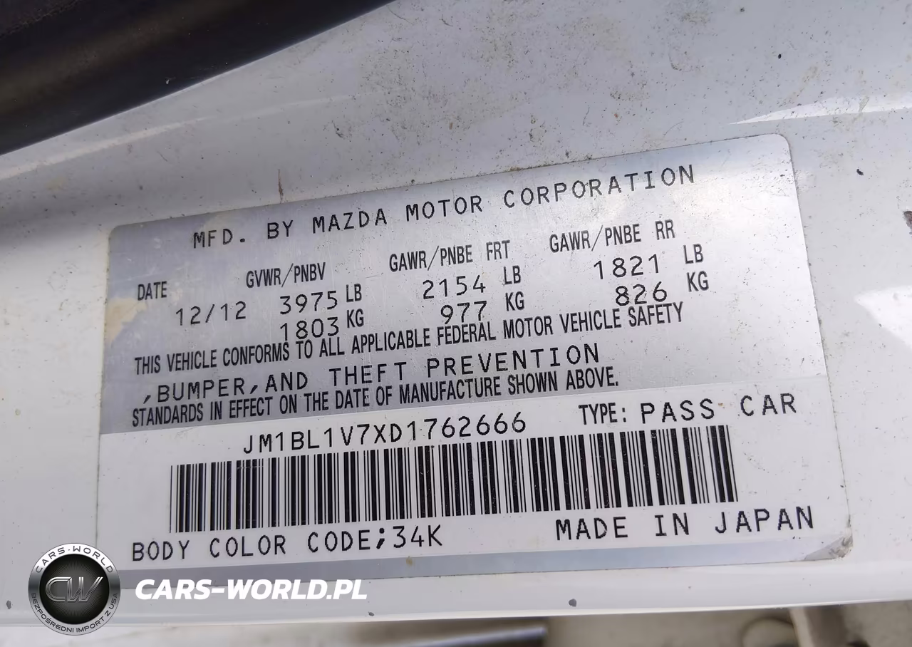 MAZDA MAZDA3 VIN:JM1BL1V7XD1762666 - 9
