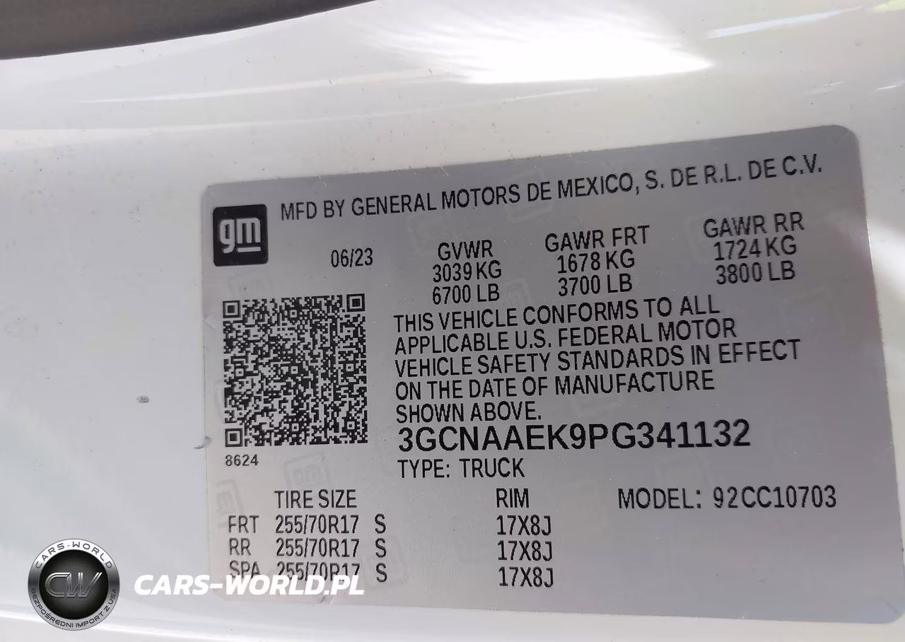 2023 Chevrolet Silverado 1500 2Wd Standard Bed Wt VIN:3GCNAAEK9PG341132 - 9