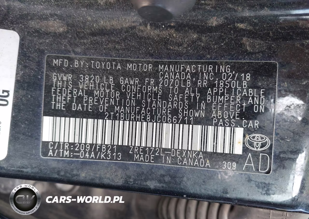 2018 Toyota Corolla Le VIN:2T1BURHE8JC066711 - 9