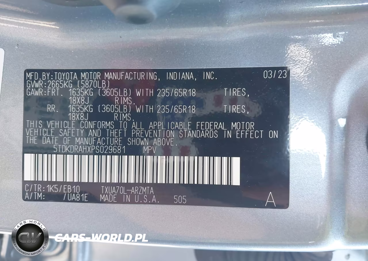 2023 Toyota Highlander Xle VIN:5TDKDRAHXPS029681 - 9