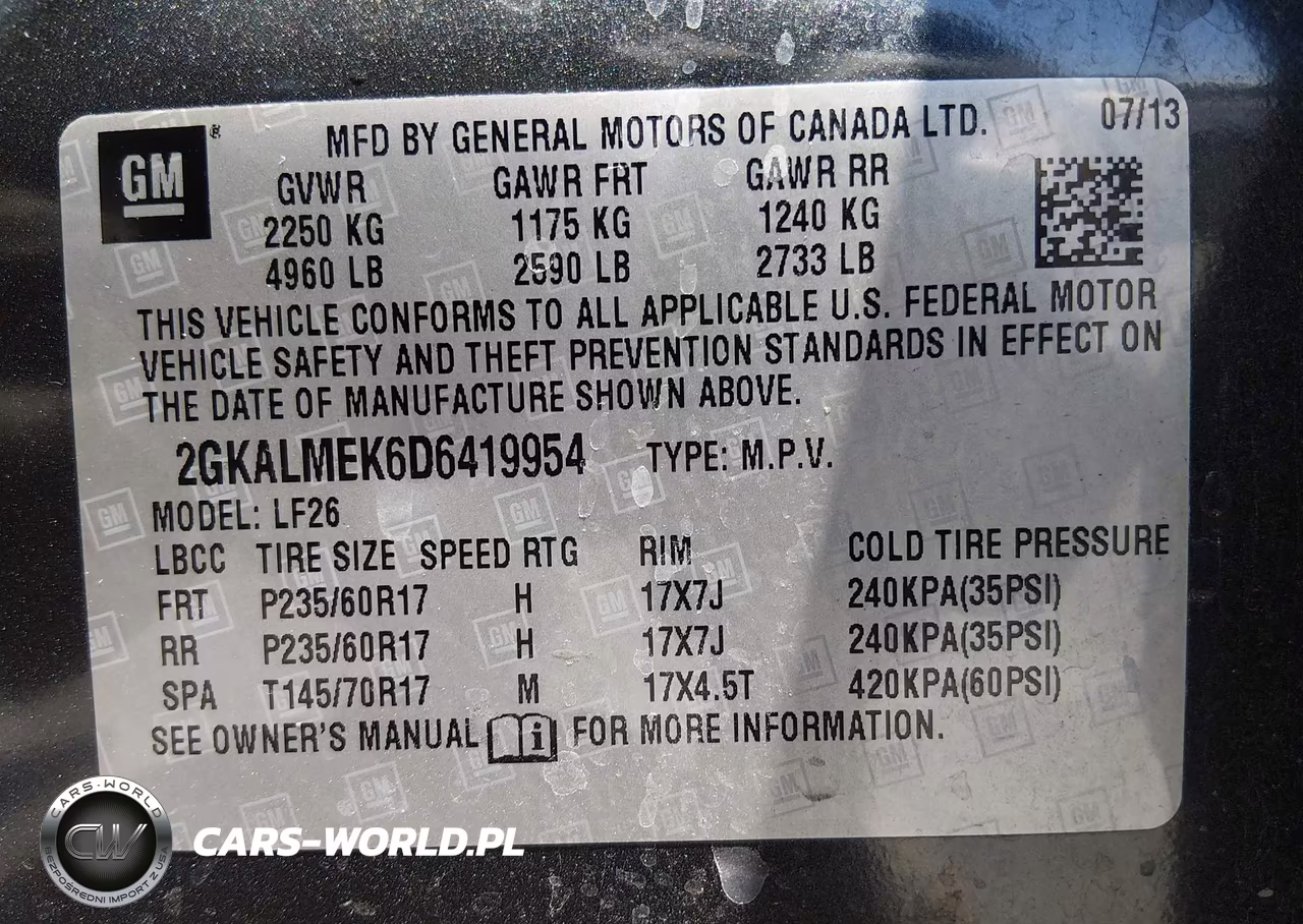 2013 GMC Terrain Sle-1 VIN:2GKALMEK6D6419954 - 9