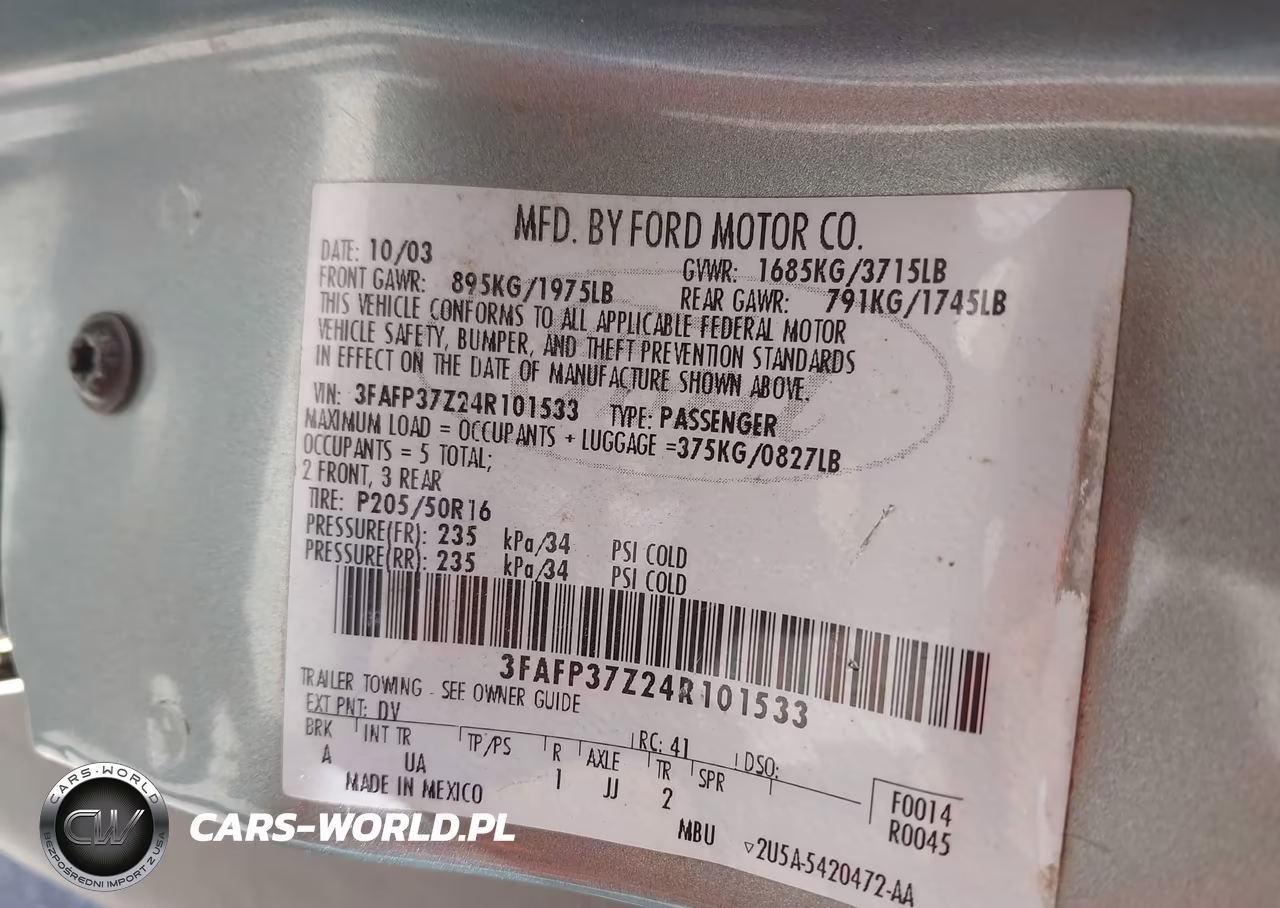2004 Ford Focus Zx5 VIN:3FAFP37Z24R101533 - 9