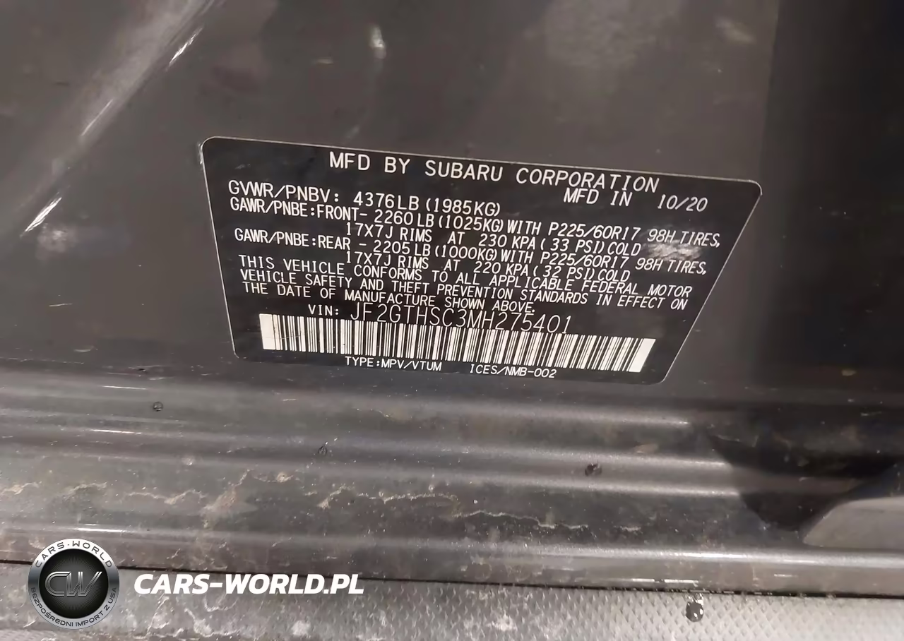 2021 Subaru Crosstrek Sport VIN:JF2GTHSC3MH275401 - 9