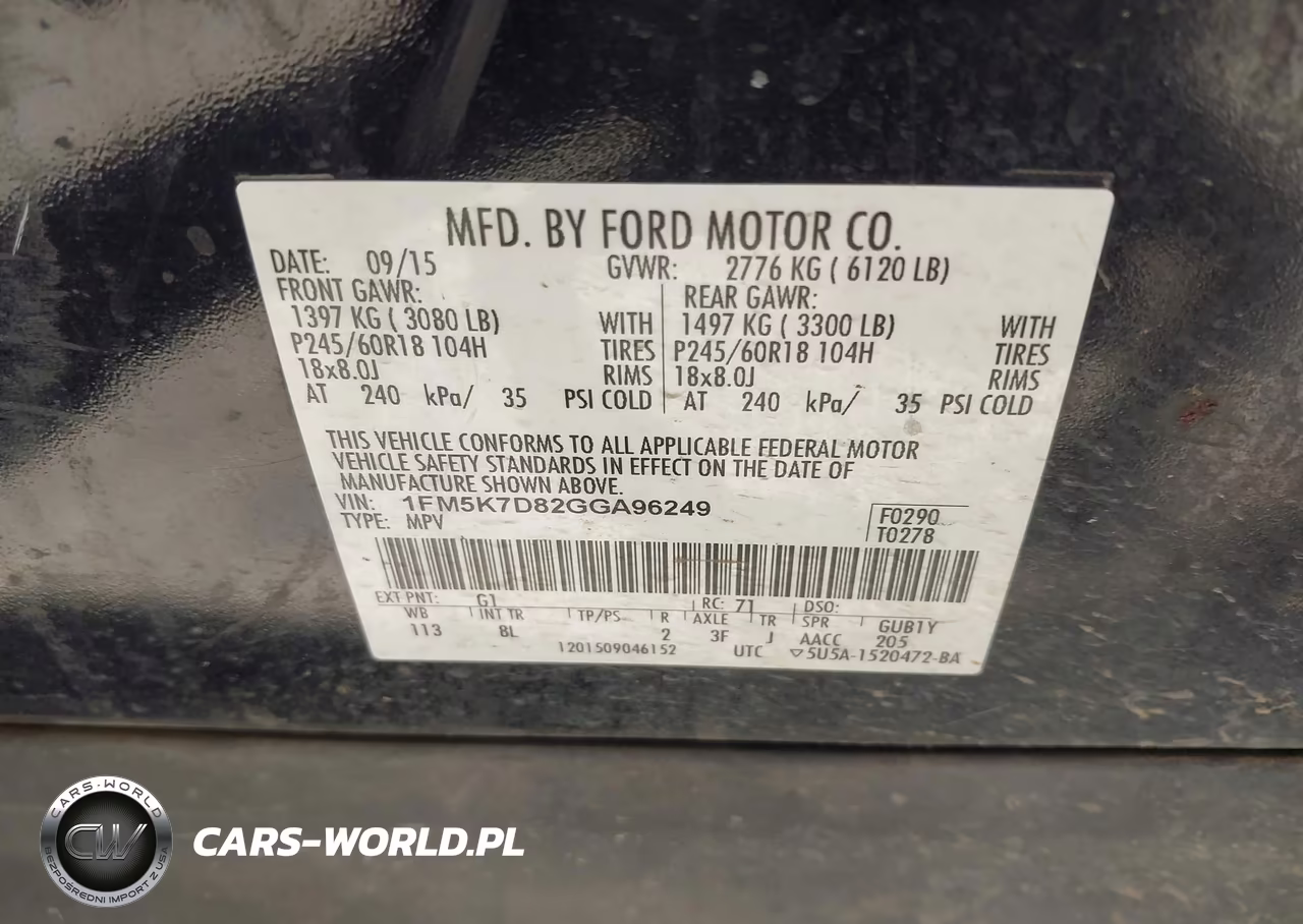 2016 Ford Explorer Xlt VIN:1FM5K7D82GGA96249 - 9