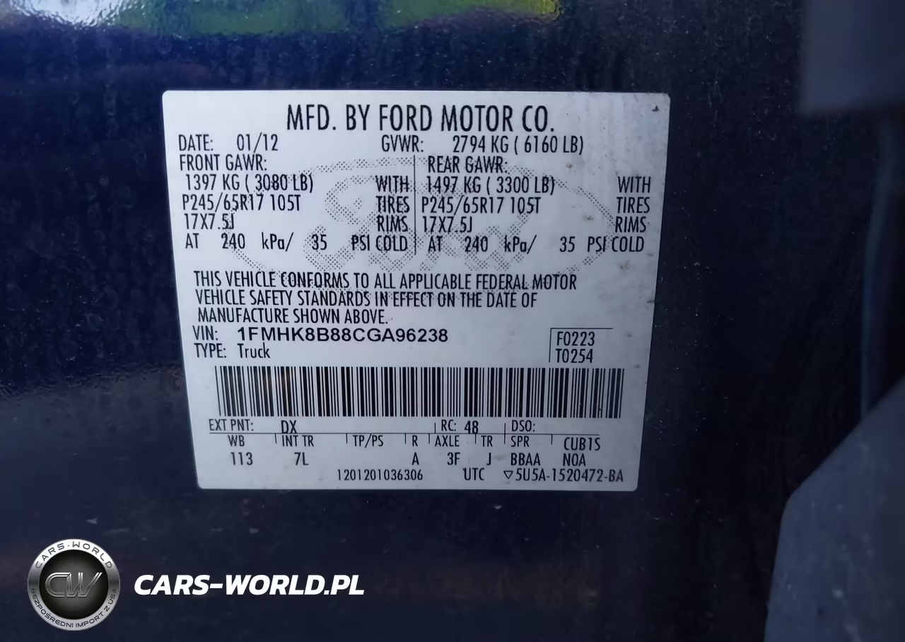2012 Ford Explorer VIN:1FMHK8B88CGA96238 - 9