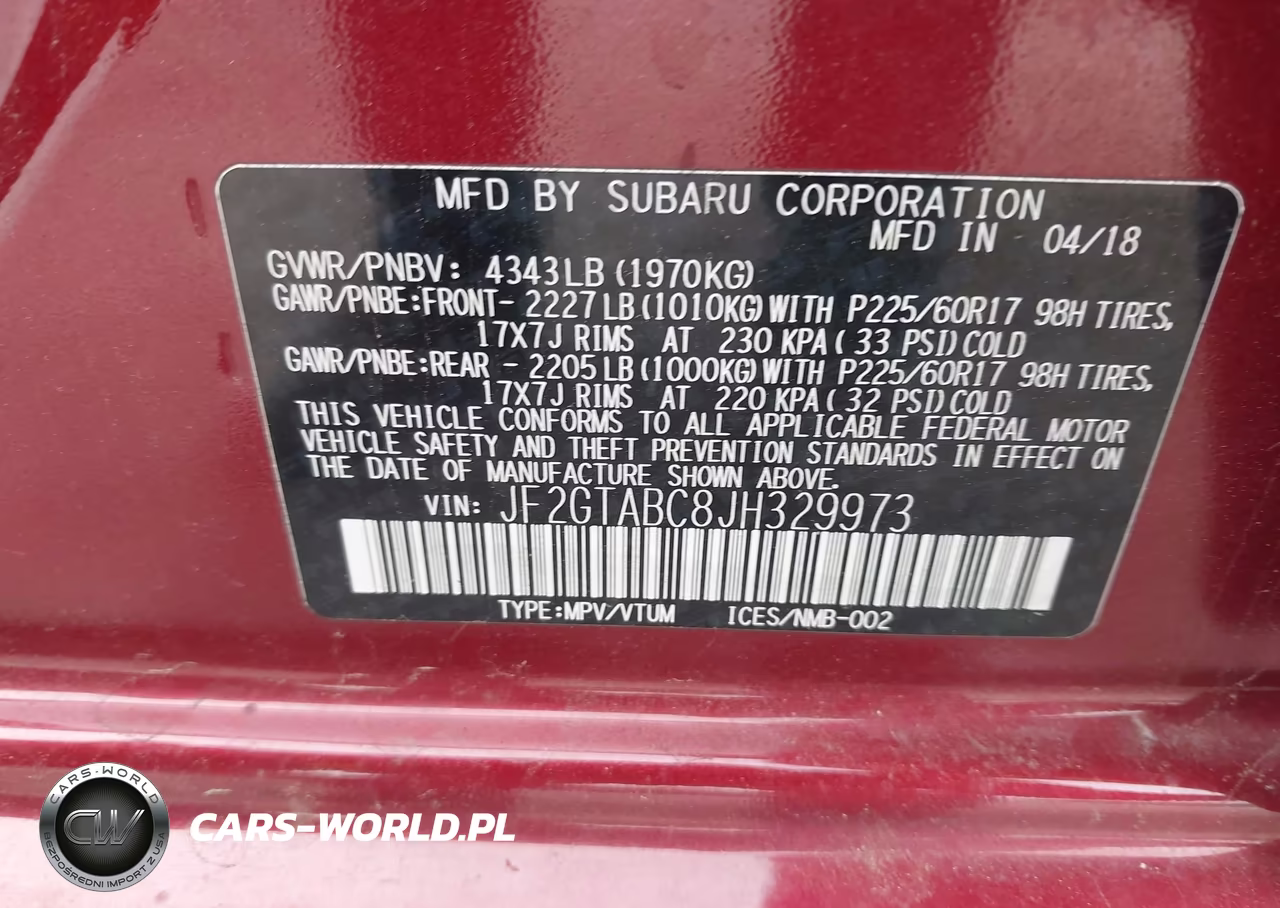2018 Subaru Crosstrek 2.0I Premium VIN:JF2GTABC8JH329973 - 9