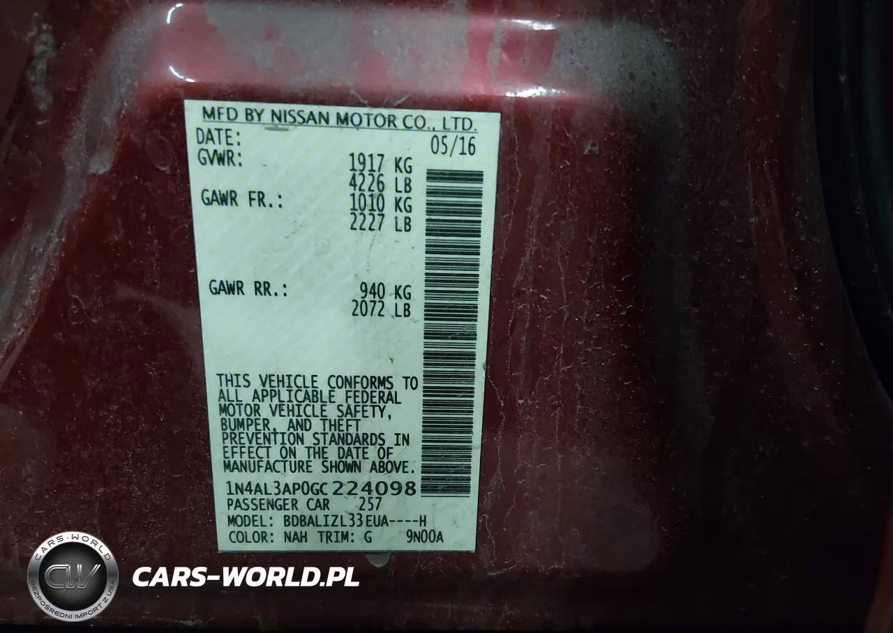 2016 Nissan Altima 2.5 Sv VIN:1N4AL3AP0GC224098 - 9