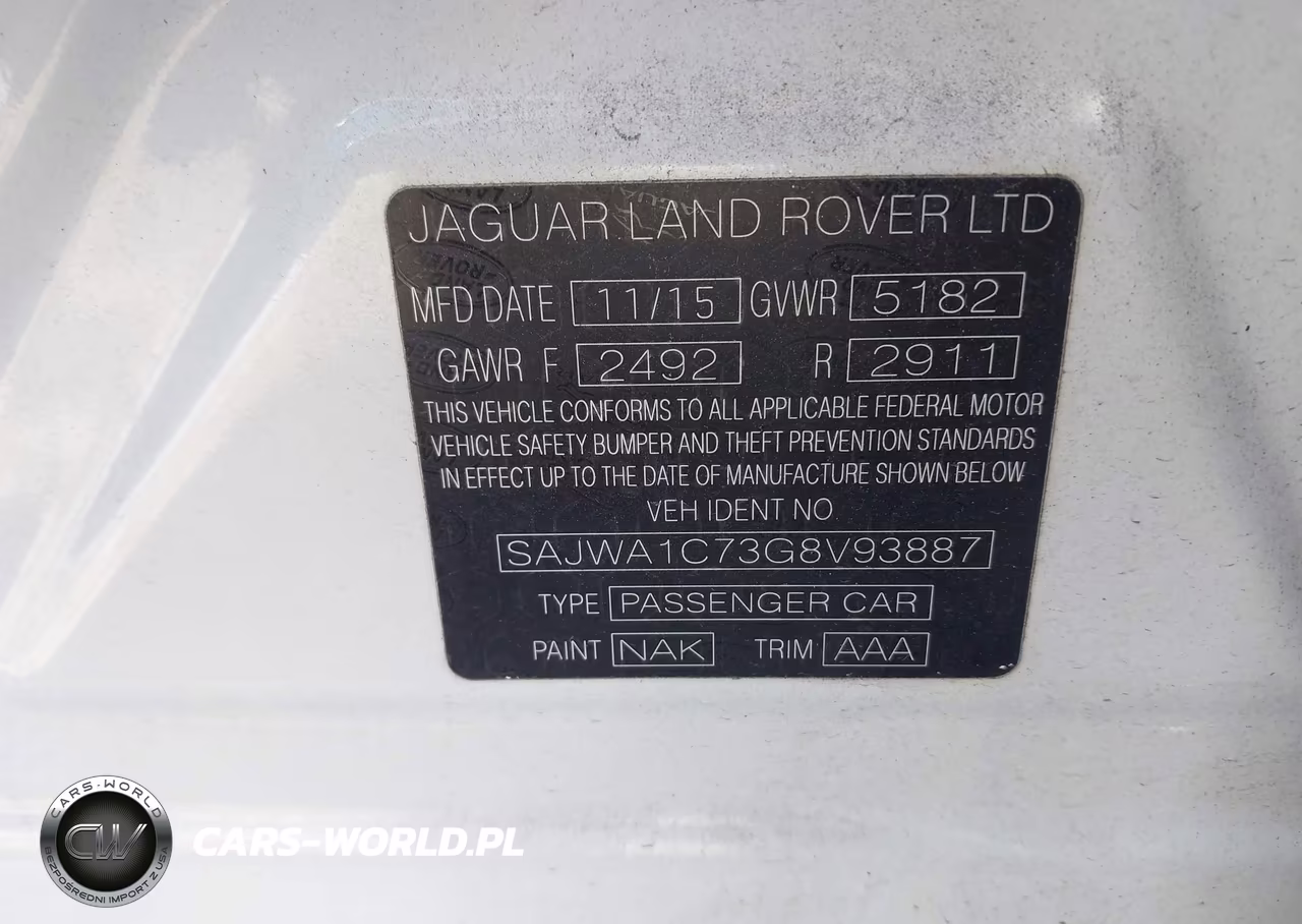 2016 Jaguar Xj R-Sport VIN:SAJWA1C73G8V93887 - 9