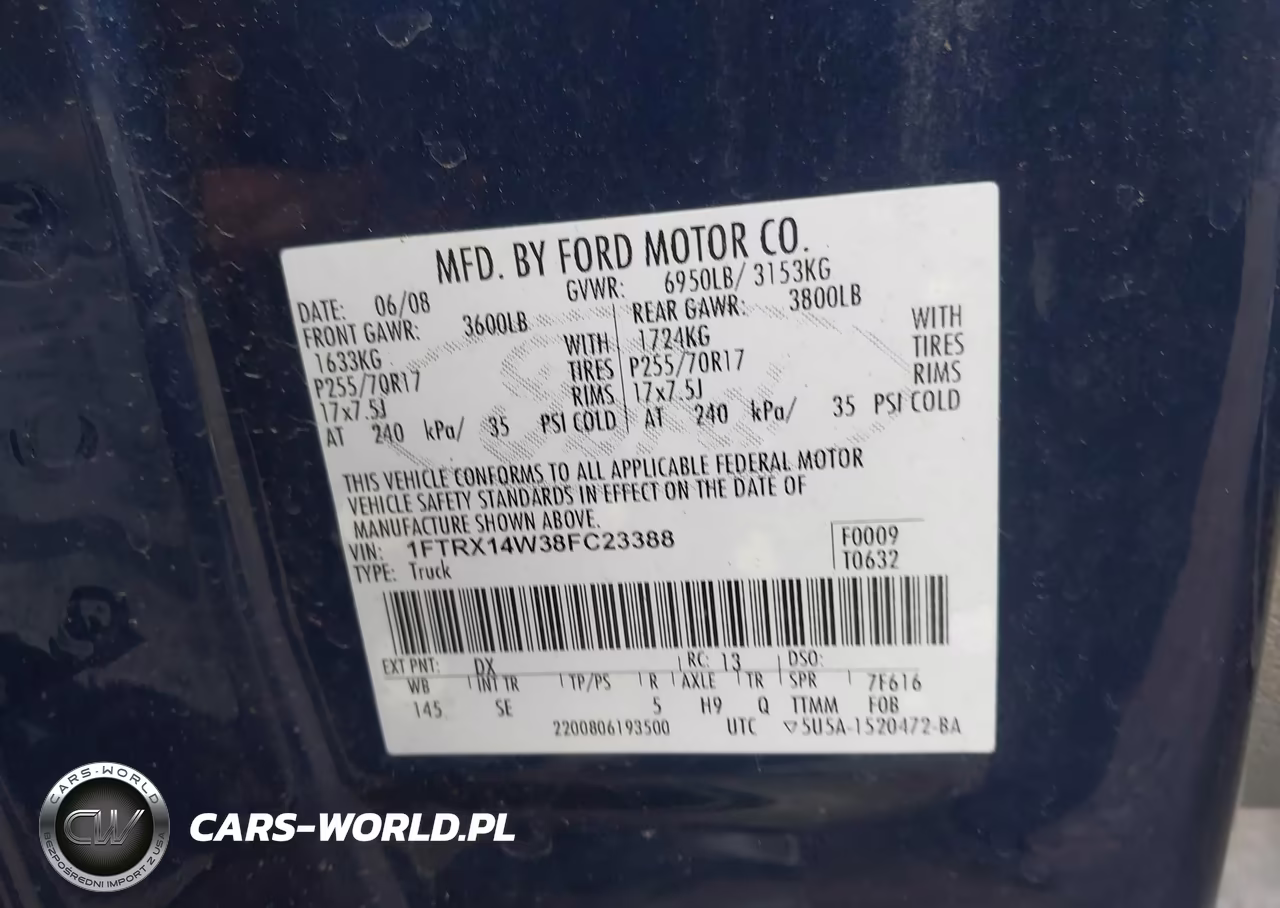 2008 Ford F-150 Stx-Xl-Xlt VIN:1FTRX14W38FC23388 - 9
