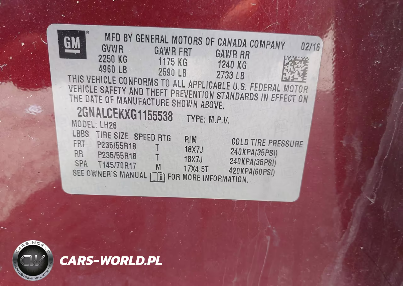 2016 Chevrolet Equinox Lt VIN:2GNALCEKXG1155538 - 9