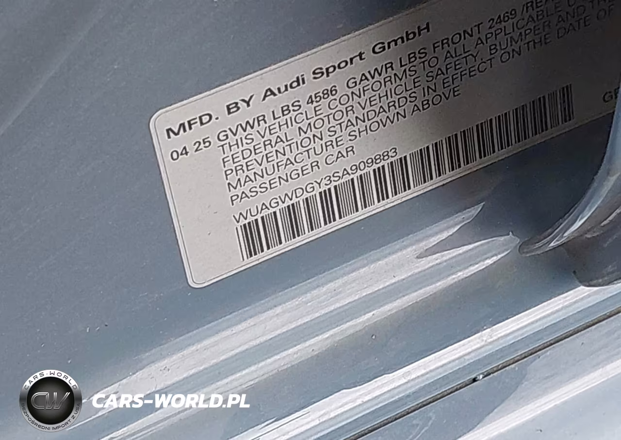 2025 Audi Rs 3 Tfsi Quattro S Tronic VIN:WUAGWDGY3SA909883 - 9