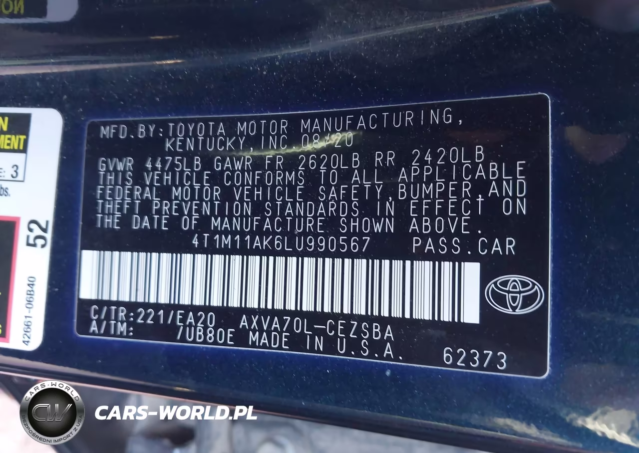 2020 Toyota Camry Se VIN:4T1M11AK6LU990567 - 9