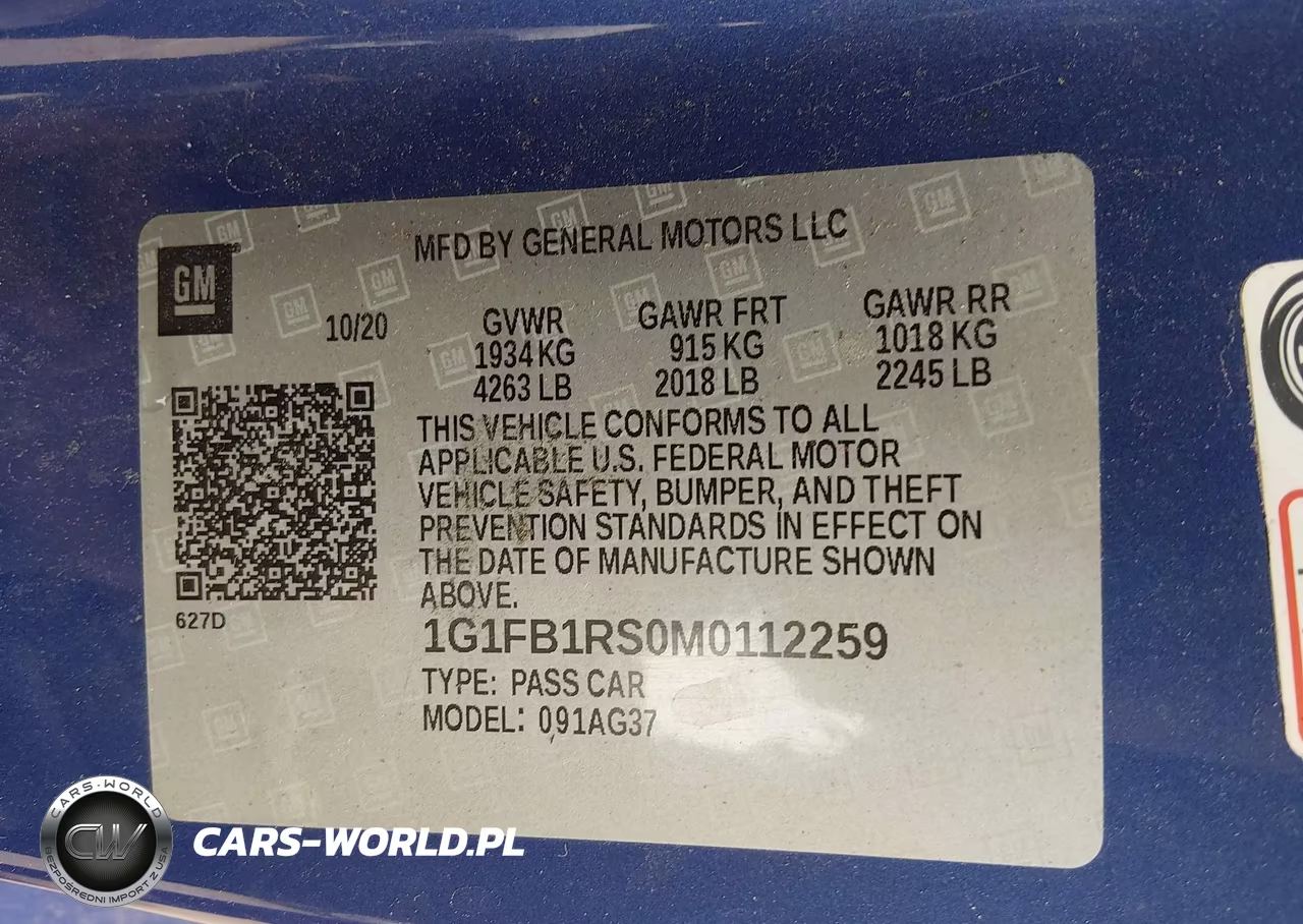 2021 Chevrolet Camaro Rwd 1Lt VIN:1G1FB1RS0M0112259 - 9
