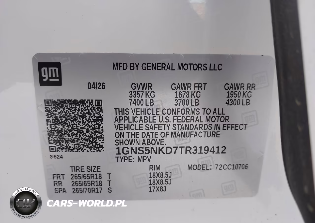 2026 Chevrolet Tahoe Lt VIN:1GNS5NKD7TR319412 - 9