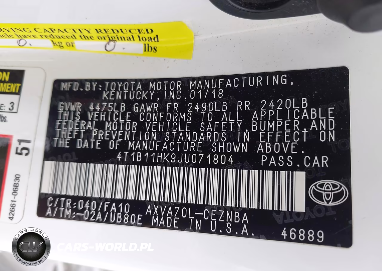 2018 Toyota Camry Le VIN:4T1B11HK9JU071804 - 9