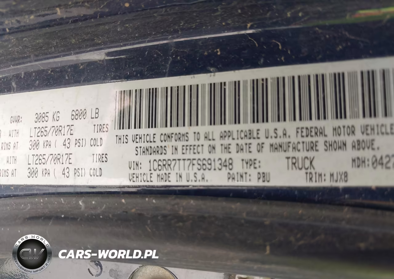 2015 Ram 1500 Outdoorsman VIN:1C6RR7TT7FS691348 - 9