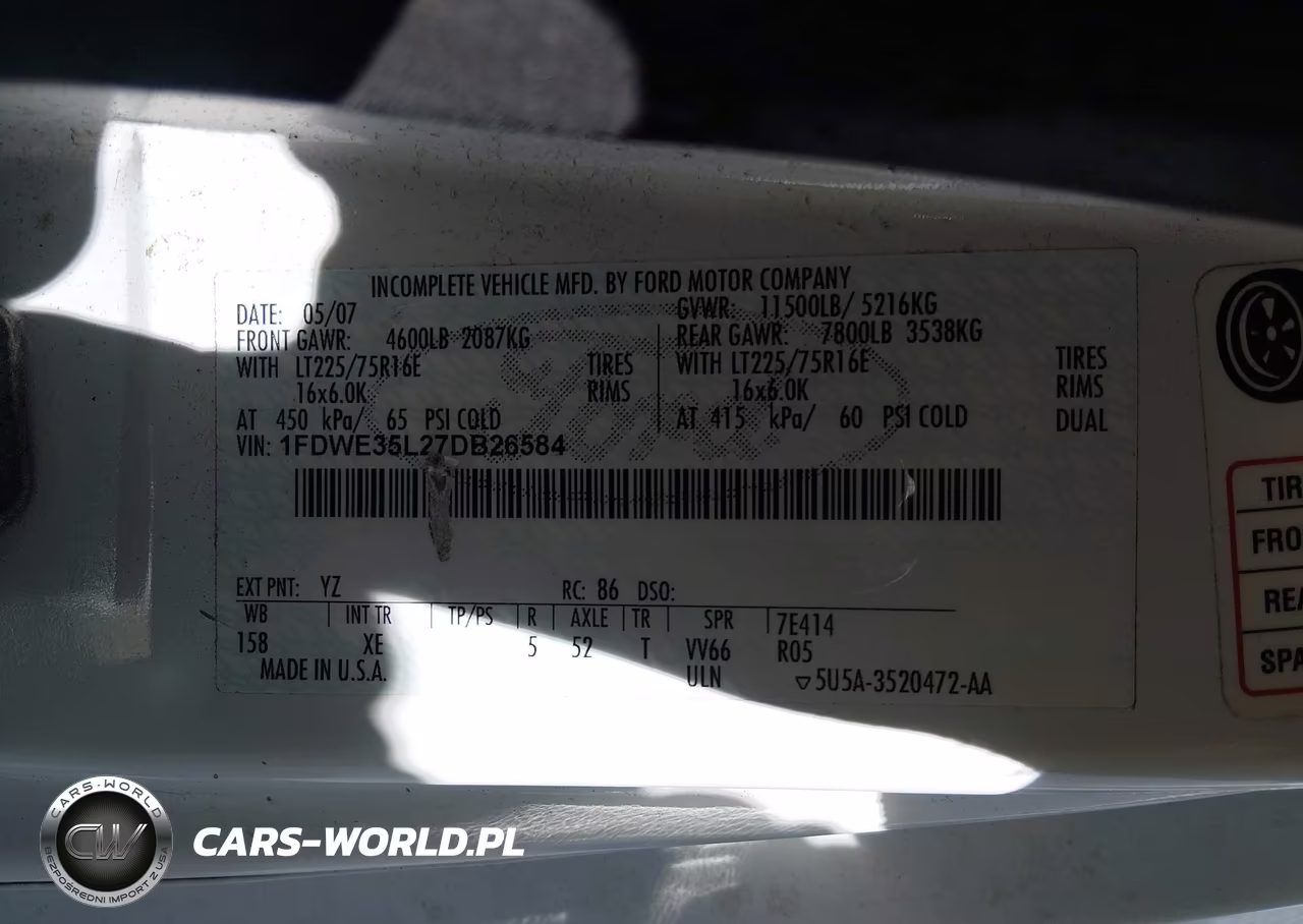 2007 Ford E-350 Cutaway VIN:1FDWE35L27DB26584 - 9