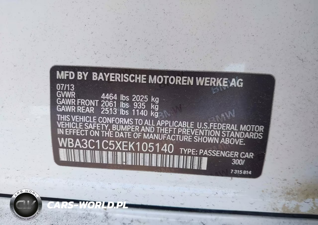2014 BMW 328I VIN:WBA3C1C5XEK105140 - 9