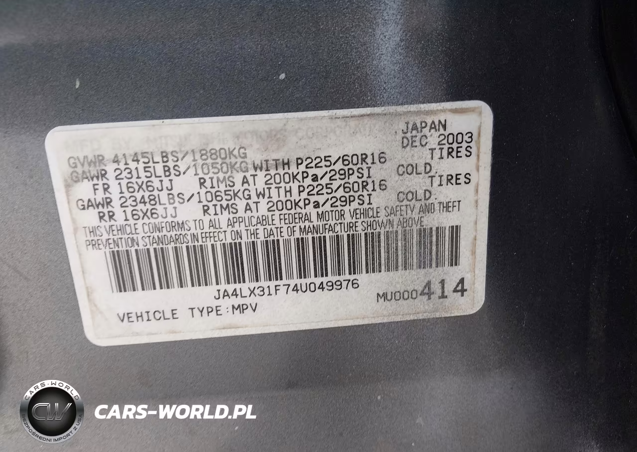 2004 Mitsubishi Outlander Ls VIN:JA4LX31F74U049976 - 9