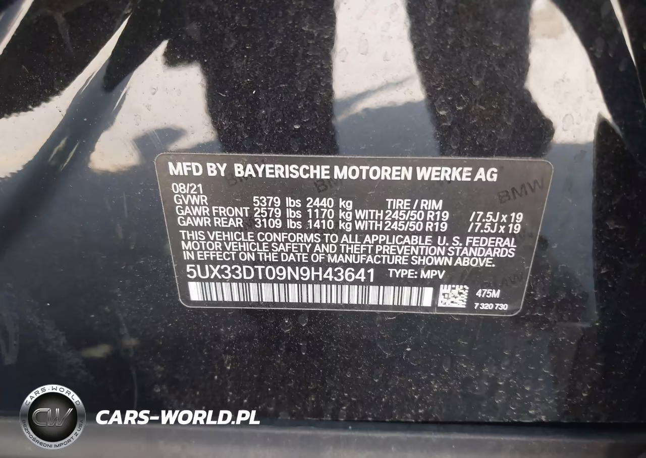 2022 BMW X4 xDrive30I VIN:5UX33DT09N9H43641 - 9