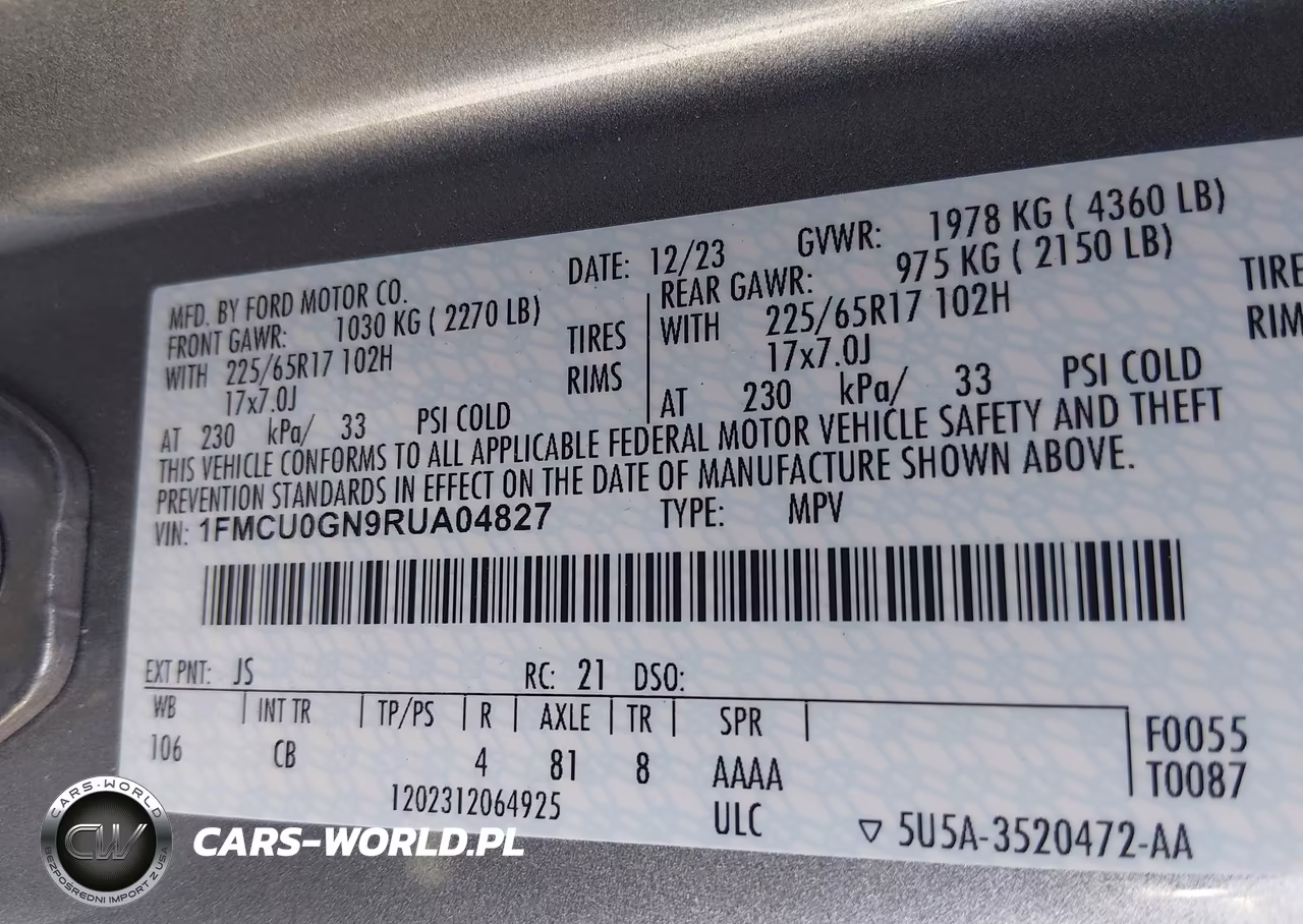 2024 Ford Escape Active VIN:1FMCU0GN9RUA04827 - 9