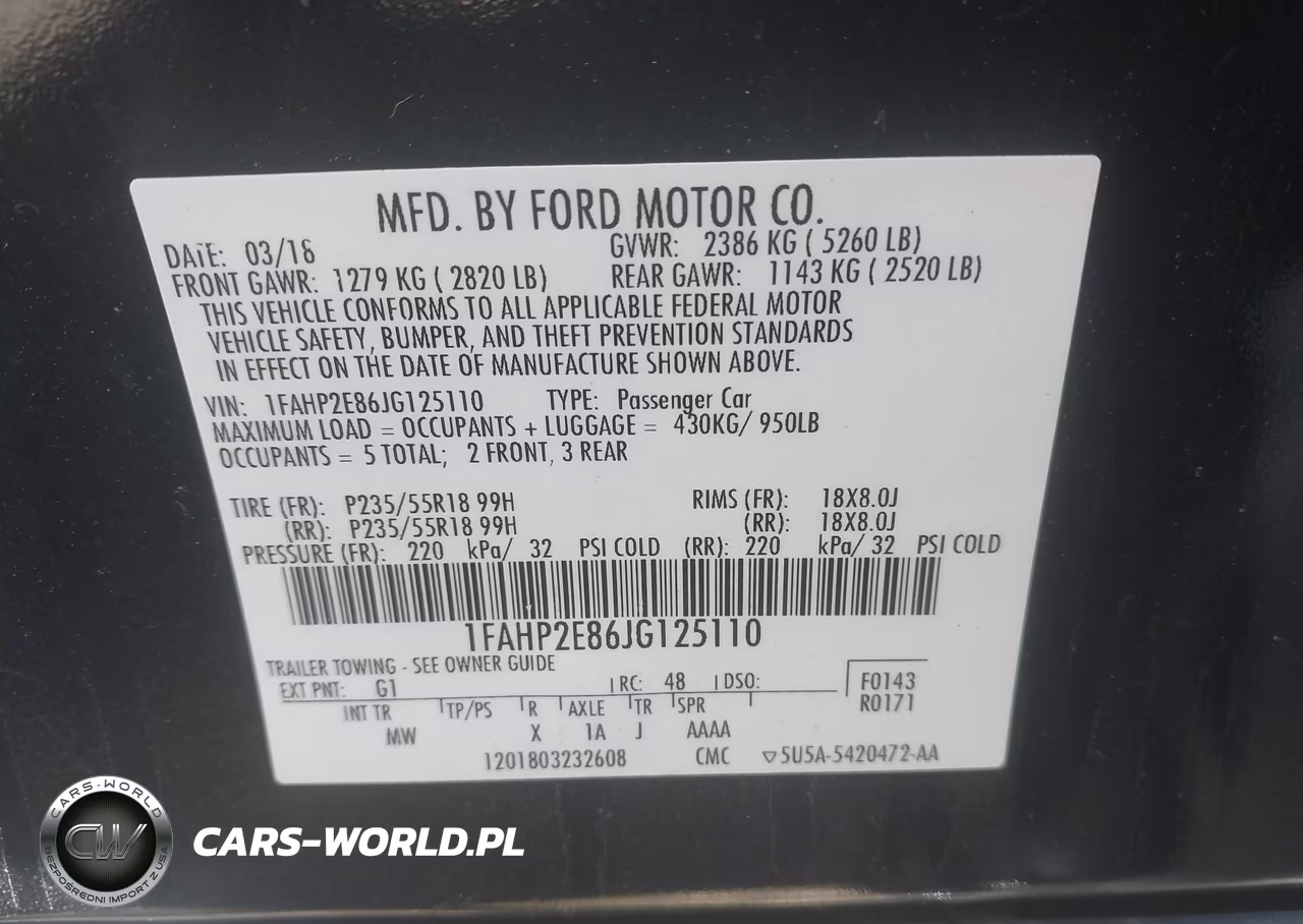 2018 Ford Taurus Sel VIN:1FAHP2E86JG125110 - 9