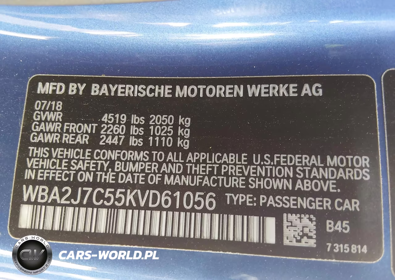 2019 BMW M240I xDrive VIN:WBA2J7C55KVD61056 - 9