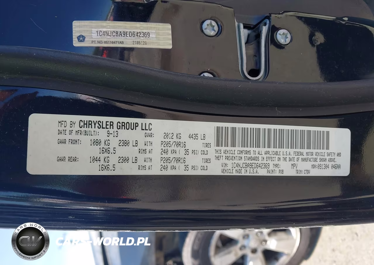 2014 Jeep Compass Sport VIN:1C4NJCBA9ED642369 - 9