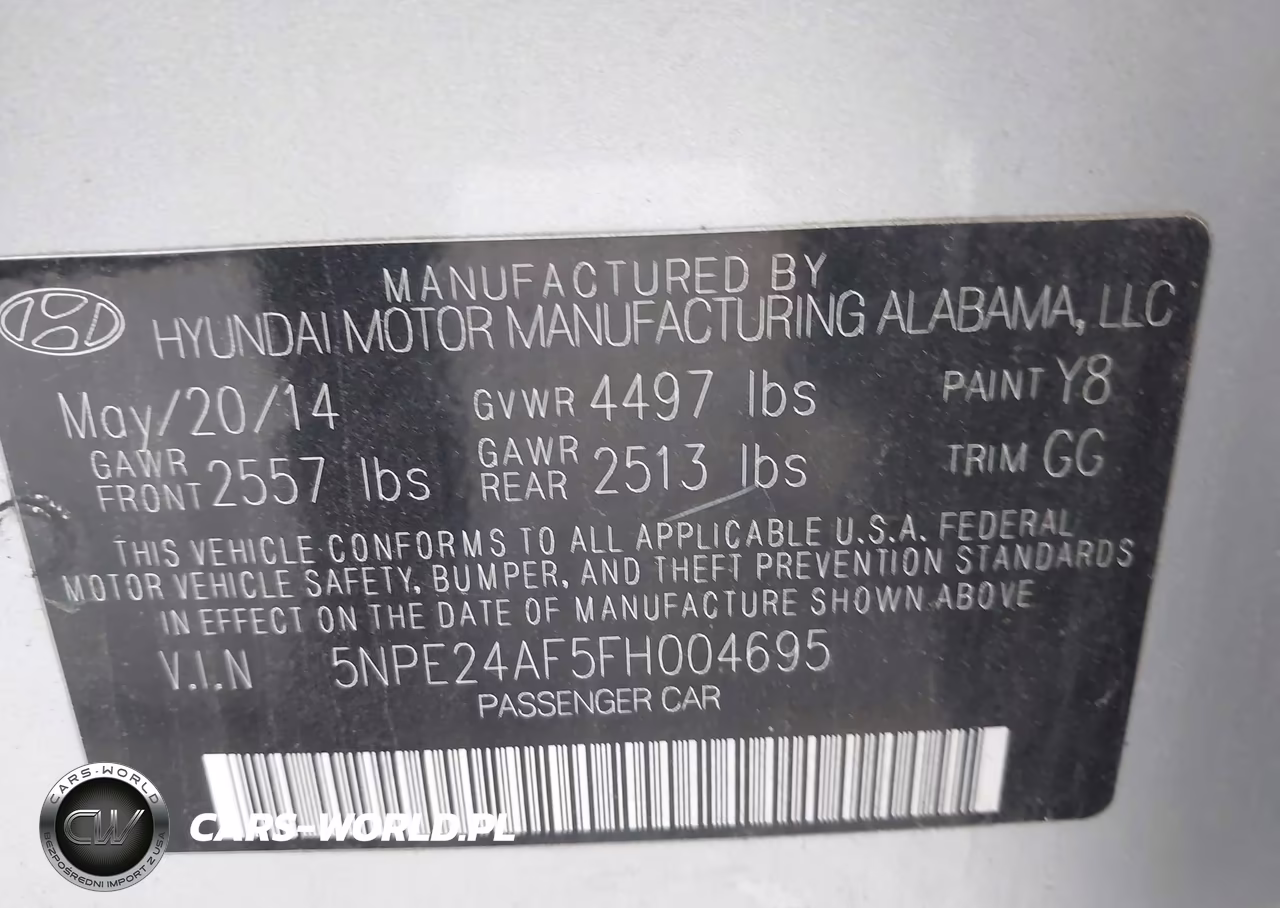 2015 Hyundai Sonata Se VIN:5NPE24AF5FH004695 - 9