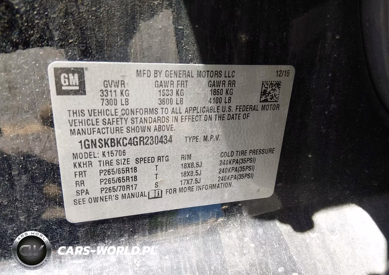 2016 Chevrolet Tahoe Lt VIN:1GNSKBKC4GR230434 - 9