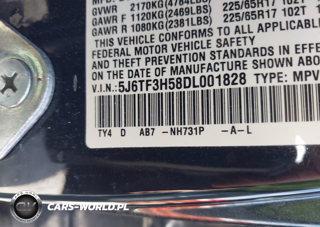 2013 Honda Crosstour Ex-L VIN:5J6TF3H58DL001828 - 9