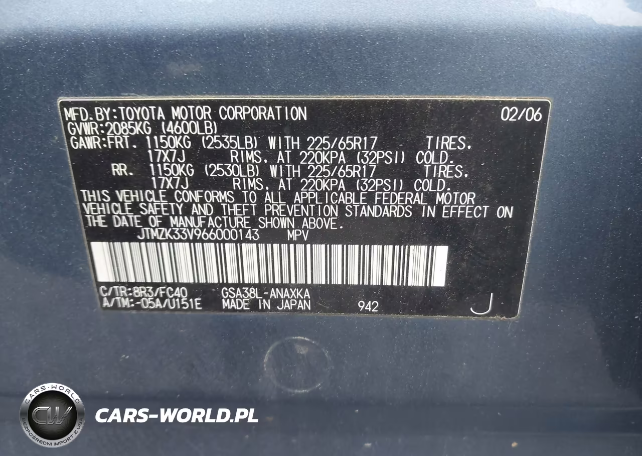 2006 Toyota Rav4 Base V6 VIN:JTMZK33V966000143 - 9