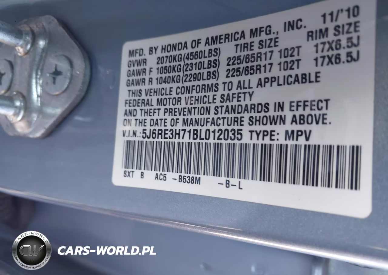 2011 Honda Cr-V Ex-L VIN:5J6RE3H71BL012035 - 9