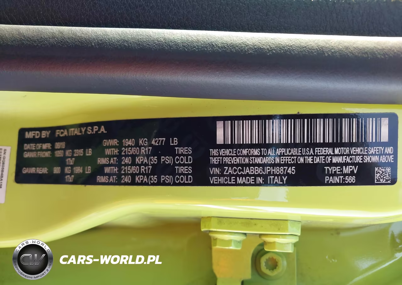 2018 Jeep Renegade Latitude Fwd VIN:ZACCJABB6JPH88745 - 9