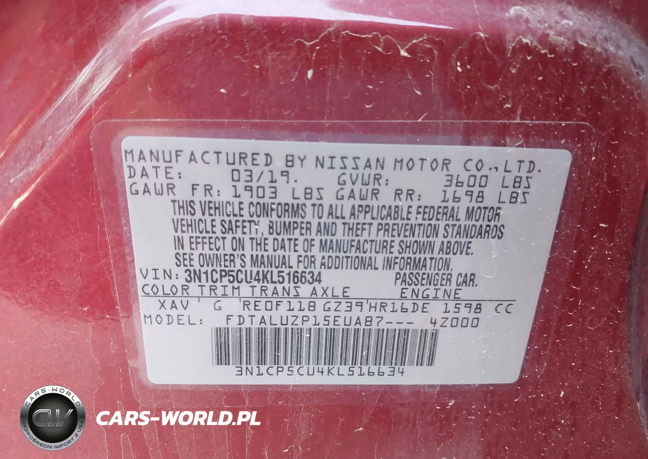 2019 Nissan Kicks Sr VIN:3N1CP5CU4KL516634 - 9