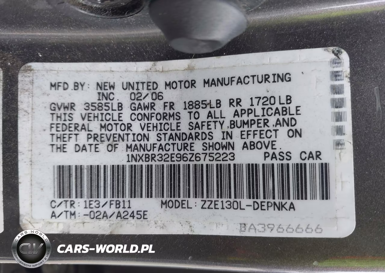 2006 Toyota Corolla Le VIN:1NXBR32E96Z675223 - 9