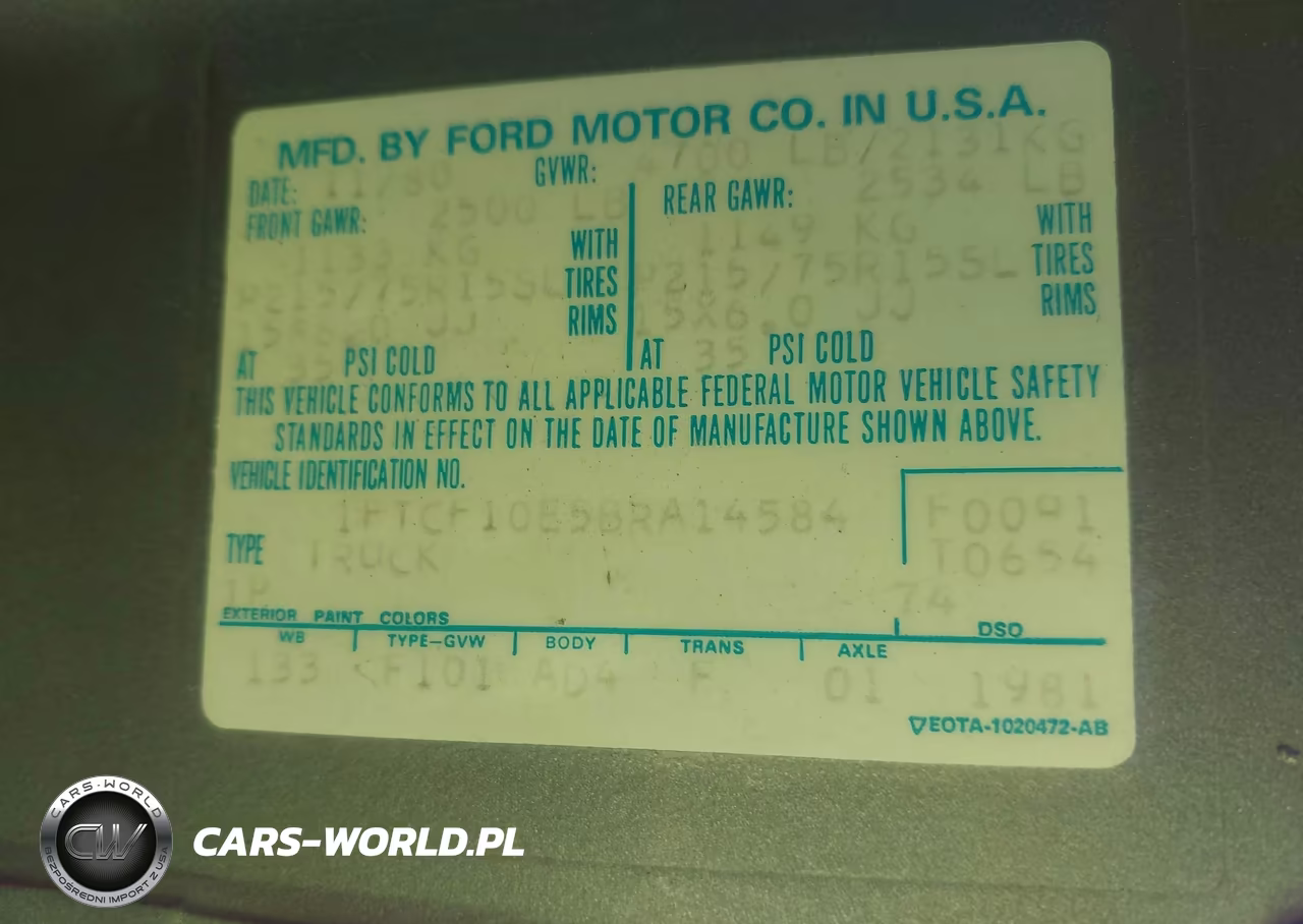1981 Ford F100 VIN:1FTCF10E5BRA14584 - 9