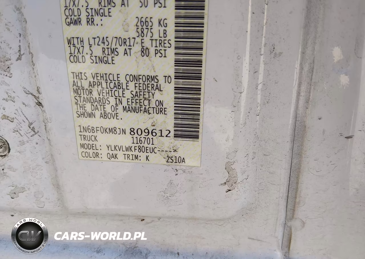2018 Nissan Nv Cargo Nv1500 S V6 VIN:1N6BF0KM8JN809612 - 9