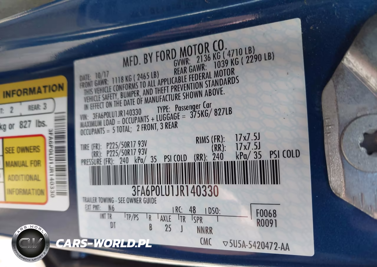 2018 Ford Fusion Hybrid Se VIN:3FA6P0LU1JR140330 - 9