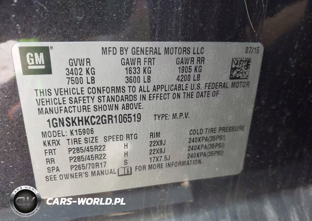 2016 Chevrolet Suburban Lt VIN:1GNSKHKC2GR106519 - 9