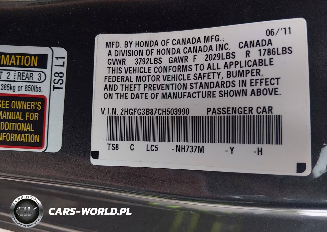 2012 Honda Civic Ex VIN:2HGFG3B87CH503990 - 9