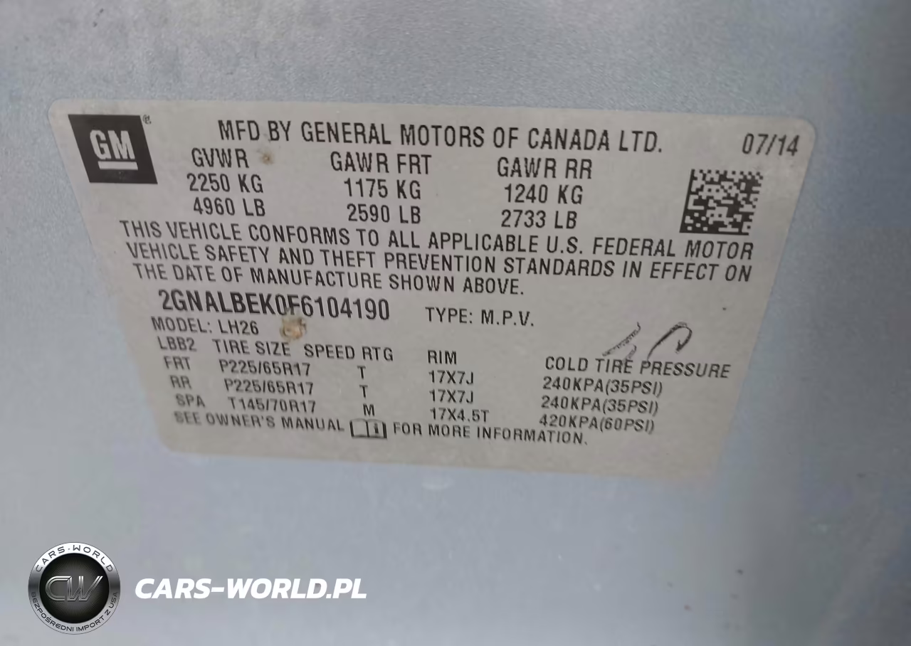 2015 Chevrolet Equinox 1Lt VIN:2GNALBEK0F6104190 - 9