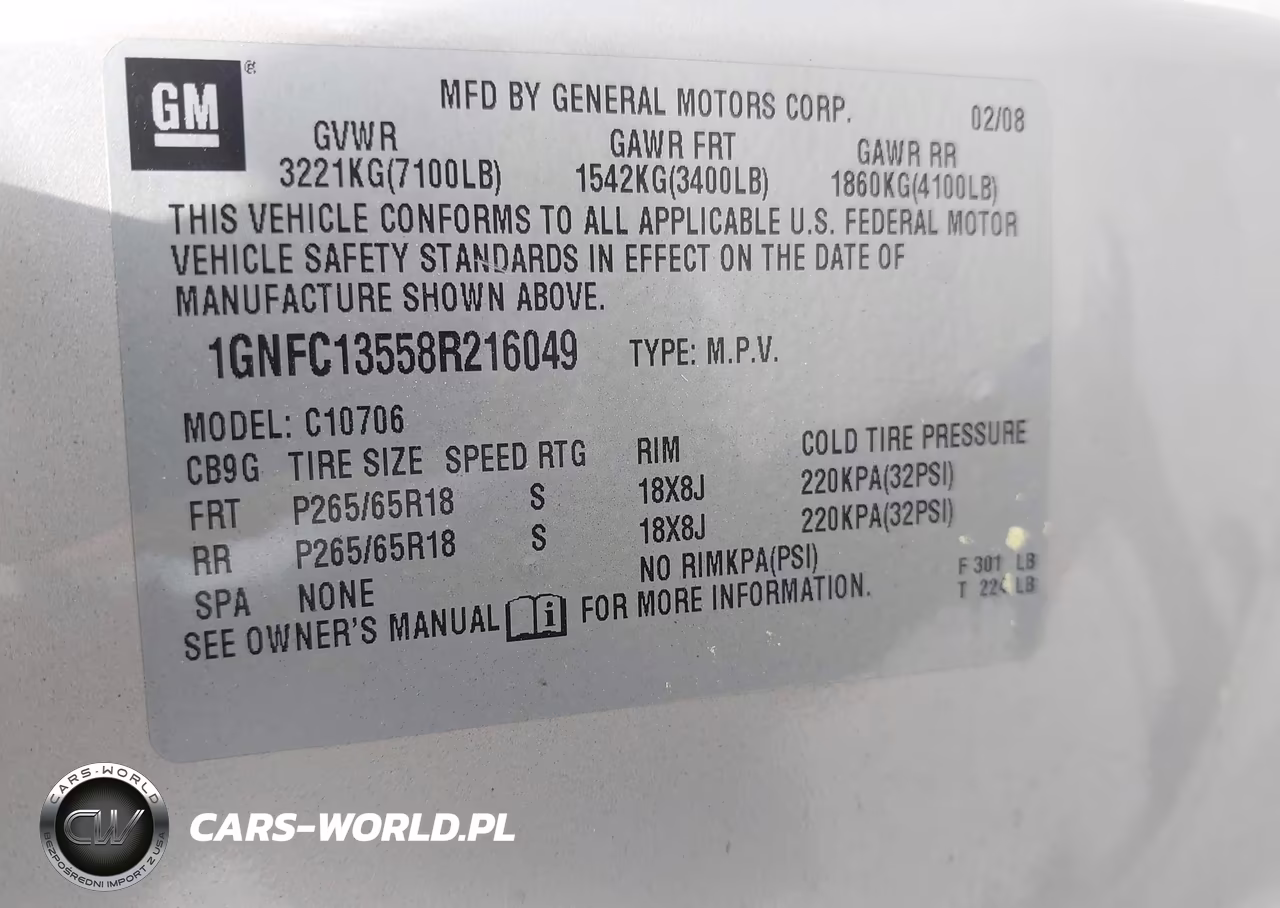 2008 Chevrolet Tahoe Hybrid VIN:1GNFC13558R216049 - 9